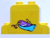 Lego Fabuland Brick, Modified 1 x 4 x 2 Bell Shape with Rowboat Pattern on both sides (Stickers) - Set 3683