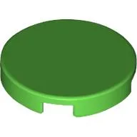 Tile Round 2 x 2 with Bottom Stud Holder / Bright Green