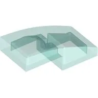 Brick Curved 2 x 1 No Studs [1/2 Bow] / Trans-Light Blue