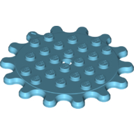 Lego Plate Special 6 x 6 Splat Gear, 14 Teeth / Medium Azure