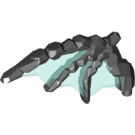 Lego Creature Body Part, Wing, Rocky with Smooth Trans-Light Blue Membranes Pattern / Black
