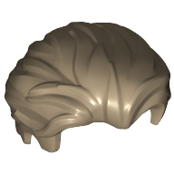 Lego Hair Swept Back with Slight Widow's Peak and Short Side Burns [Plain] / Dark Tan
