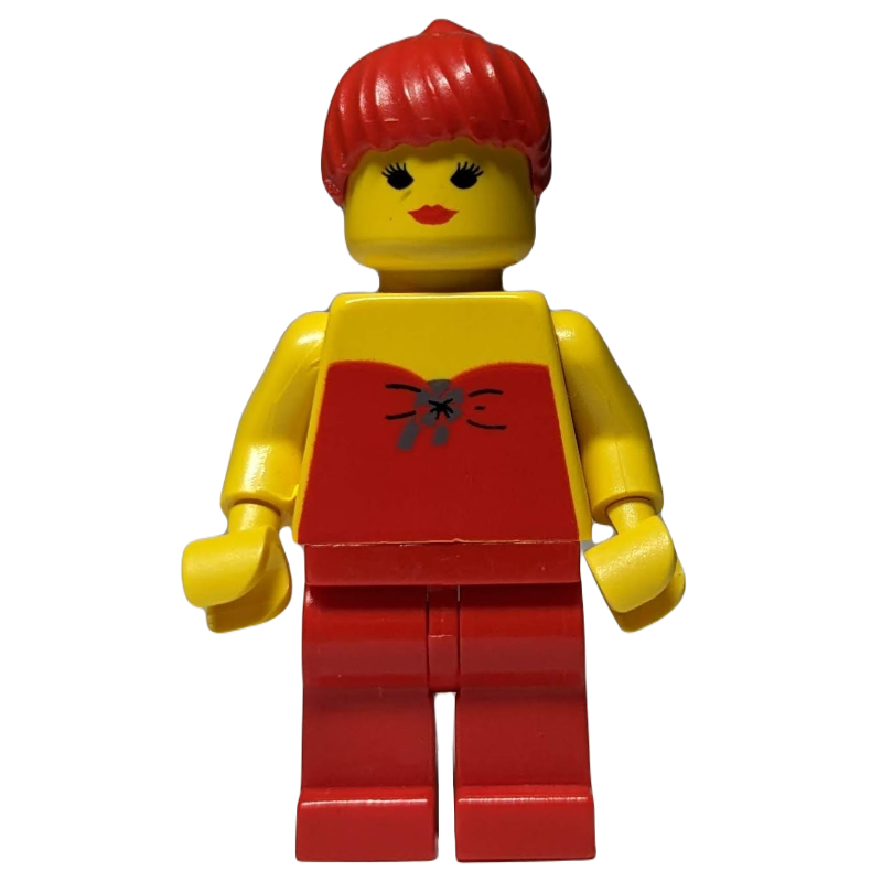 Lego Woman, Red Halter Top, Red Legs, Red Hair