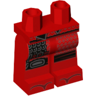Lego Hips and Red Legs with Black Belt, Chain Mail and Kneepad, Knee Wrap, Sandals Print / Red