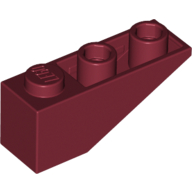Lego Brick Sloped Inverted 33° 3 x 1 with Internal Stopper and No Front Stud Connection / Dark Red