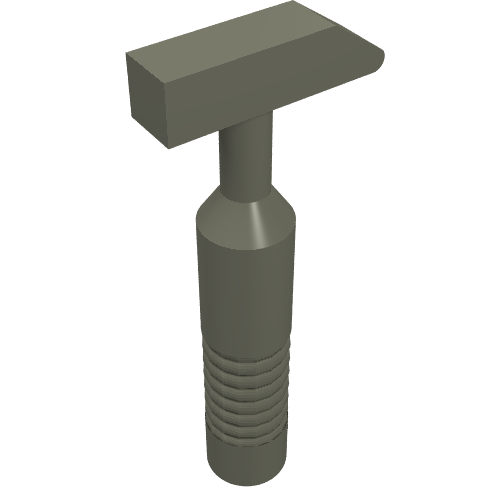Lego Tool Hammer Cross Pein [6-Rib Handle] / Dark Gray