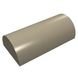 Brick Curved 2 x 4 Double, No Studs, without Groove / Dark Tan