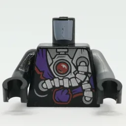 Torso, Odd Arms, Dark Purple Sash, Gear, Rod Light Print, Left Flat Silver Arm, Right Black Arm, Black Hands / Black