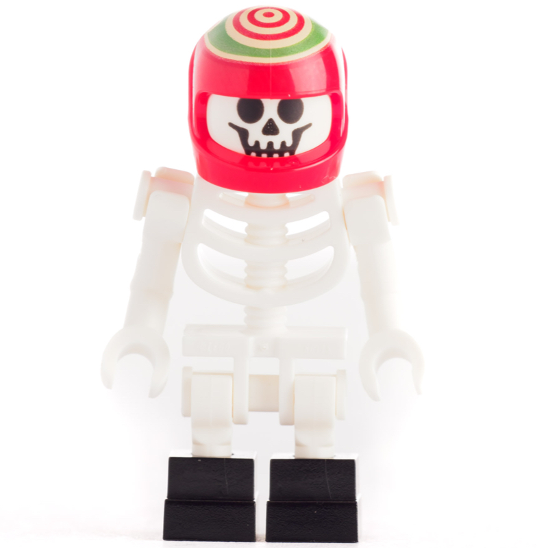 Lego Douglas Elton / El Fuego, Skeleton with Red Helmet, Black Feet