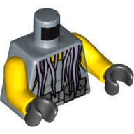 Lego Torso Scuba Vest, Utility Belt, Tentacles Print, Yellow Arms, Black Hands / Sand Blue