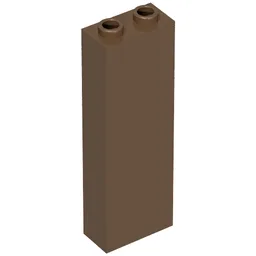 Brick 1 x 2 x 5 with Blocked Open Studs and Bottom Stud Holder with Asymmetric Ridges / Brown