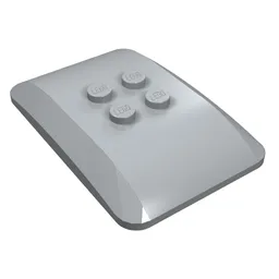 Brick Curved 6 x 4 x 2/3 Quad Curved with 2 x 2 Studs / Light Bluish Gray