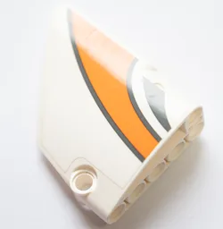 Technic, Panel Fairing #13 Large Short Smooth, Side A with Dark Bluish Gray and Orange Stripes Pattern (Sticker) - Set 42052