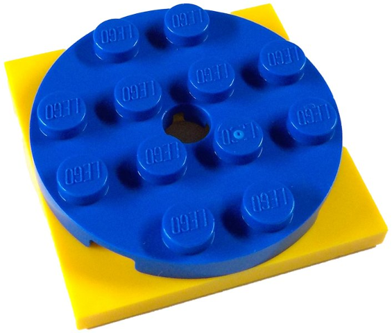 Lego Turntable 4 x 4 x 2/3 with Yellow Square Base, Free-Spinning (60474 / 61485)