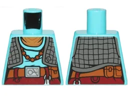 Torso SW Maz Kanata with Medium Azure Undershirt and Dark Gray Quilted Vest Pattern / Medium Azure