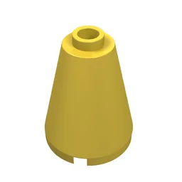 Cone 2 x 2 x 2, Open Stud / Yellow