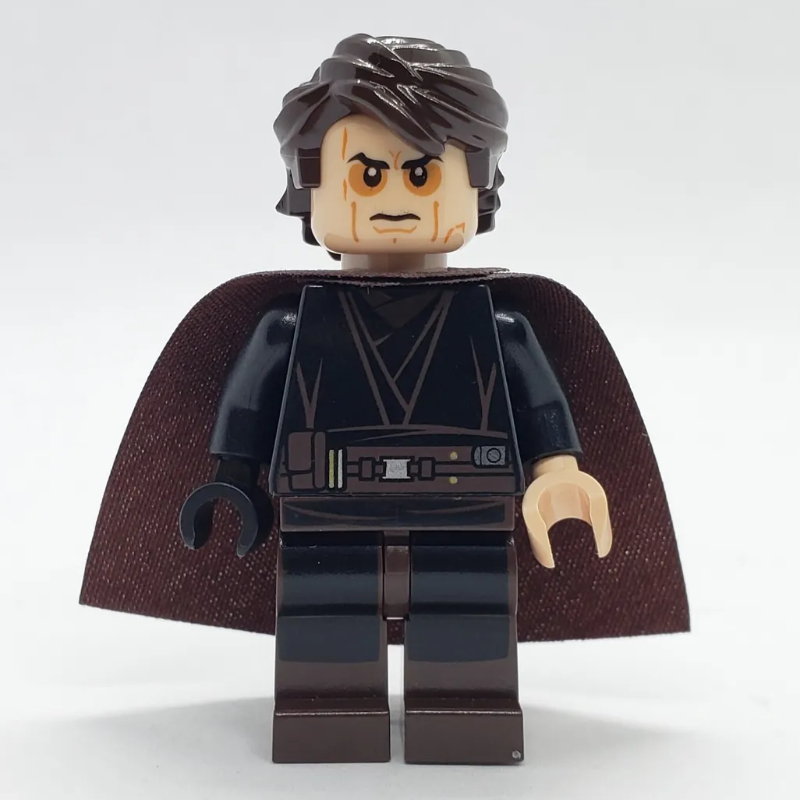 Lego Anakin Skywalker, Black Robe, Angry Face with Shadowed Eyes and Cape