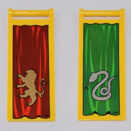 Flag 7 x 3 with Rod with Gold Lion and Snake Print