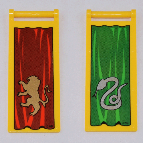 Lego Flag 7 x 3 with Rod with Gold Lion and Snake Print [4709]