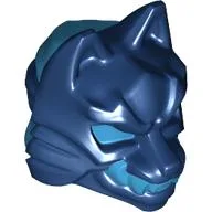 Wrap with Wolf Mask with Medium Azure Eyes, Teeth/Fangs Pattern / Dark Blue