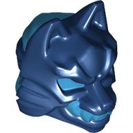 Lego Wrap with Wolf Mask with Medium Azure Eyes, Teeth/Fangs pattern / Dark Blue