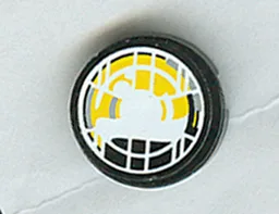 Tile, Round 2 x 2 with Headlamp Yellow and Black Pattern (Sticker) - Set 8277