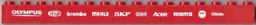 Brick 1 x 16 with White 'OLYMPUS', 'MAGNETI MARELLI', 'brembo', 'MAHLE', 'SKF', 'ACER', 'MOMO', 'NGK' and 'Beta' Pattern (Sticker) - Set 8654
