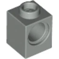 Technic Brick 1 x 1 with Pin Hole / Light Gray