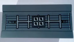 Vehicle, Spoiler / Plow Blade 6 x 3 with Hinge with SW Millennium Falcon Radar Pattern (Sticker) - Set 75105