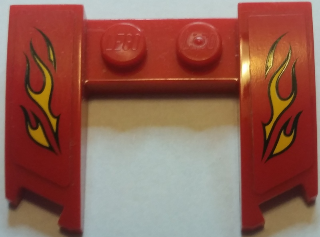 Lego Wedge 3 x 4 x 2/3 Curved with Cutout with Yellow Flames on Red Background Pattern (Stickers) - Set 60027