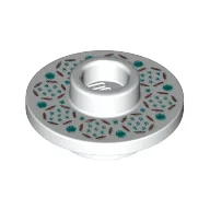 Equipment Cup / Teacup Saucer with Recessed Stud on Top with Flowers and Dots Print