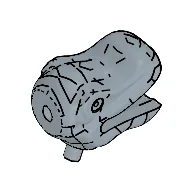 Animal Body Part, Dinosaur, Head, Small / Sand Blue