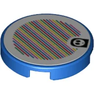 Tile Round 2 x 2 with Shy Guy and Barcode Print (Sticker) / Blue