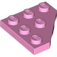 Wedge Plate 3 x 3 Cut Corner / Bright Pink