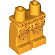 Lego Hips and Bright Light Orange Legs with Reddish Brown Spots and Swirls Print / Bright Light Orange