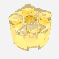 Brick Round 2 x 2 with Axle Hole / Trans-Yellow