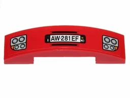 Slope, Curved 4 x 1 x 2/3 Double with Headlights and 'AW-281 EF' Pattern (Sticker) - Set 30191