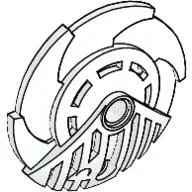Large Figure Shield 5 x 5 with Saw Blades Circular / Pearl Light Gray