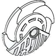 Lego Large Figure Shield 5 x 5 with Saw Blades Circular / White
