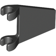 Lego Flag 2 x 2 Trapezoid with Flat Area between Clips / Black