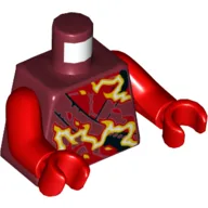 Torso Robes with Orange/Yellow Energy Print, Red Arms and Hands / Dark Red