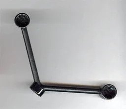Duplo Support, Stud Receptacle Center with 2 Angled Bars, Stud Receptacle Ends