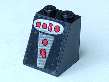 Lego Stickered Assembly 2 x 2 x 2 with Red Lights, Buttons and Switches Pattern (Sticker) - Set 8156