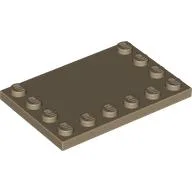 Plate Special 4 x 6, Studs on 3 Edges / Dark Tan