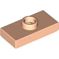 Plate Special 1 x 2 with 1 Stud with Groove and Inside Stud Holder (Jumper) / Light Nougat