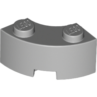 Lego Brick Round Corner 2 x 2 Macaroni with Stud Notch and Reinforced Underside [New Style] / Light Bluish Gray