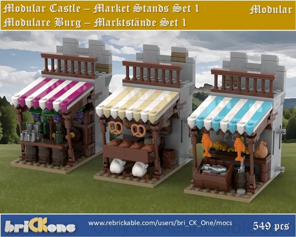 Lego Modular Castle Market Stands Set 1 - Marktstände Set 1