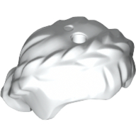 Lego Hair Short with Braid around Sides, Hole On Top / White