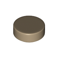 Lego Tile Round 1 x 1 / Dark Tan