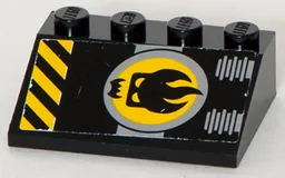 Slope 33 3 x 4 with Agents Dr. Inferno Logo and Black and Yellow Danger Stripes Pattern (Sticker) - Set 8633